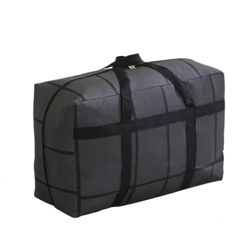 Image of Storage Bag with Zipper & Handles - Foldable Blanket & Pillow Organizer | Non-Woven Clothes Storage Bag for Quilt, Comforter, Bedding & Winter Clothes (44L - 55 x 23 x 35 cm)