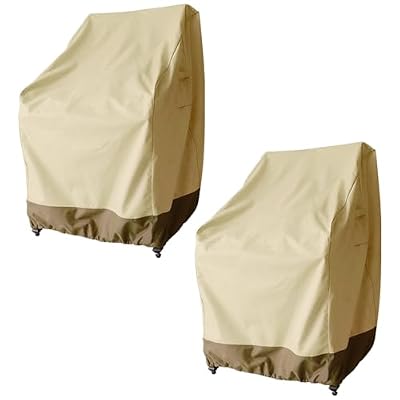 Rutile Patio Chair Cover Outdoor Furniture Covers Waterproof Fits up to 26W x 28D x37.5H inches, Outdoor Patio Rocking Swivel Chair Covers, 2Pack