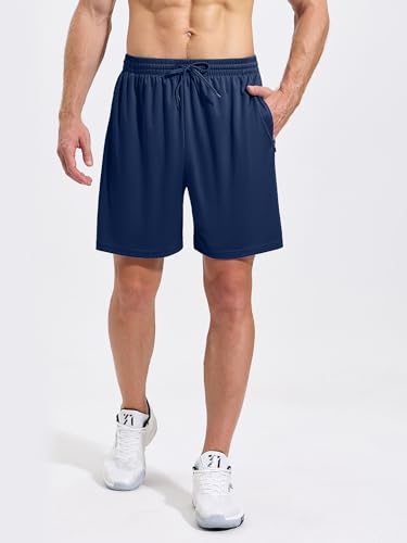 Cimic 5 Pack Mens Athletic Shorts Quick Dry Gym Running Workout Basketball Shorts for Men with Zippered Pockets2