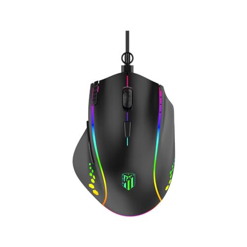 Souris de gaming officielle Atlético de Madrid noire avec rétroéclairage pour PC