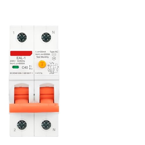 Disjoncteur différentiel RCBO RCCB MCB 4P 40A 30mA type A de protection électrique