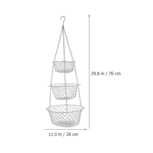 Cesta de pared plateada de 3 niveles para ganar espacio 2