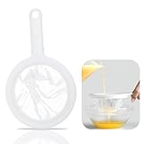 Erismithh 200 Mesh White Plastic Mesh Strainer, Hook Filter with Handle, Food Grade Strainer Spoon for Seedless Jam, Flour, Yogurt, Soy Milk, Coffee