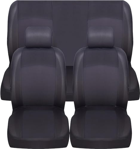 Susy Shop Housses de sièges universelles Kit Avant et Arrière Plusieurs couleurs Doux Confortable Respirant Protection pour sièges utilitaires (Noir)