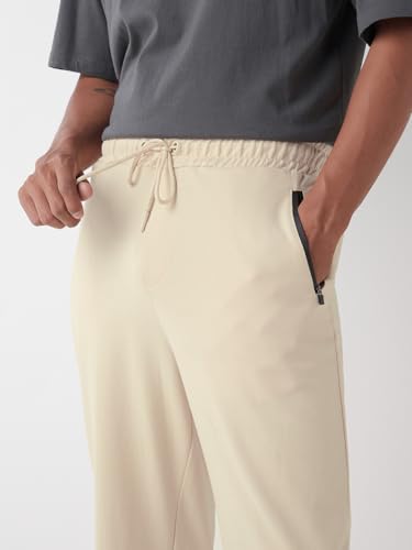 Image of Bewakoof Men's Solid Oversized Fit Cotton Poly Joggers