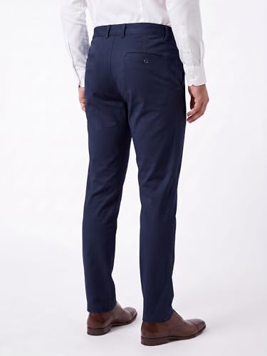 Image of Mehrang Men's Slim Fit Casual Mid Rise, Cotton Blend Trousers, Side Pockets || Classic Slim Fit Chino Pants || Business Casual Dress Trousers