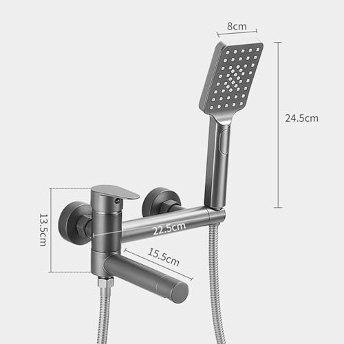 Mitigeur bain-douche d'exception gris mat avec système monocommande multifonction