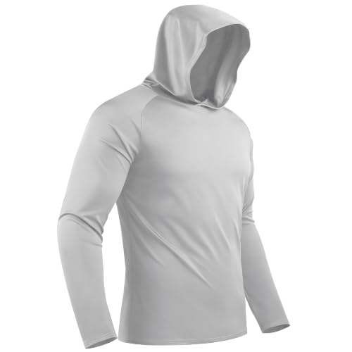 Image of Hoodies for Men UPF 50+ Sun Protection Fishing Shirts Long Sleeve Lightweight Rash Guard Shirt UV SPF Sweatshirt