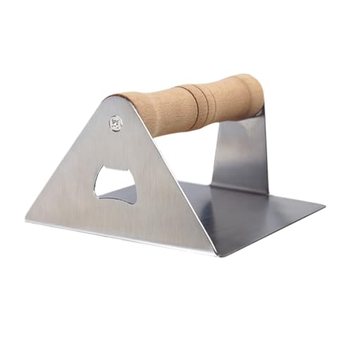 Mikikit 1Pc Stainless Steel Meat Presser Durable Burger Press Tool for Easy Patty Formation Non Stick for Grilling and Cooking