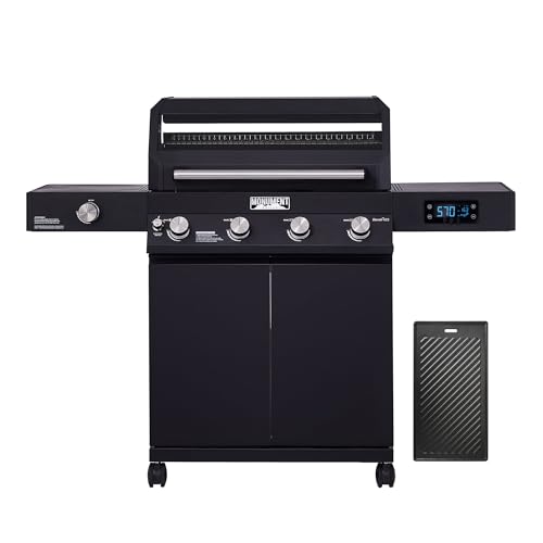Image of Monument Grills Denali Series, 4-Burner Liquid Propane Gas Smart bbq Grill Denali 425 with Cooking Plate(2 Items)
