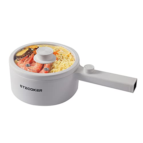 Dezin Electric Hot Pot Upgraded, NonStick Sauté Pan, Rapid Noodles Cooker, 1.5L Mini Pot for