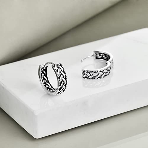 Celtic Knot Huggie Earrings Sterling Silver Star of David/Dachshund/Turtle Small Hoop Earrings Celtic Jewelry Gifts for Women4