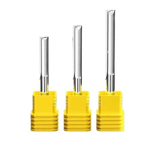 GLBMLMTHZP Herramientas for trabajar la madera, fresa de madera for vástago de 3,175/4/6 mm, fresa de carburo de dos flautas, broca de grabado CNC, cortador de ranuras rectas Juego de fresas(2556)