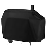 Andacar Charcoal Grill Cover for CC1830W 30-Inch Charcoal Grill, Smoker Grill Cover for CC1830SC 30-Inch Outdoor Grill Waterproof BBQ Grill Cover - 54" L×29" W×45" H, Black