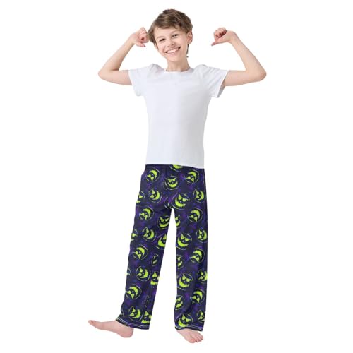 Retro Pumpkin Boys Long Pants Soft Trousers Elastic Waist Kids Lounge Bottoms with Pockets S-XL2