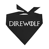 Direwolf Dog Bandana | Halloween Costume | 100% Cotton Triangle | Made in USA | Mythical Wolf Theme | Fantasy Look | Parade Party | Trick or Treat | Black One Size (65)