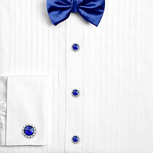 AMITER Crystal Cufflinks and Tuxedo Studs for Men, Cuff Links Suits for Shirt Formal Dress Business Wedding Anniversary4