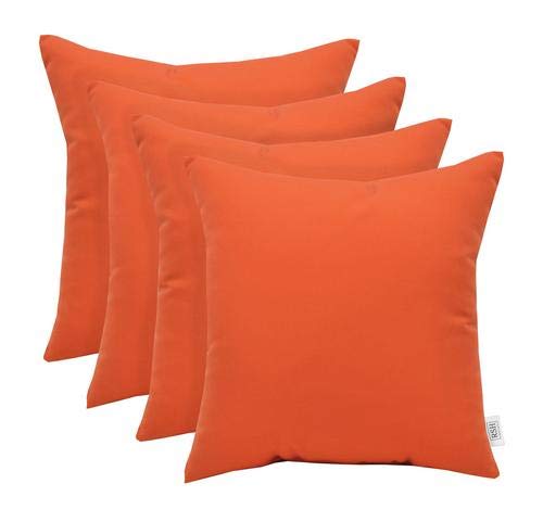 RSH Décor: Set of 4 Square Throw Pillows | Made with Indoor/Outdoor All Weather Sunbrella Fabric | Decorative Accent Pillows for Patio Furniture | Reversible | 17