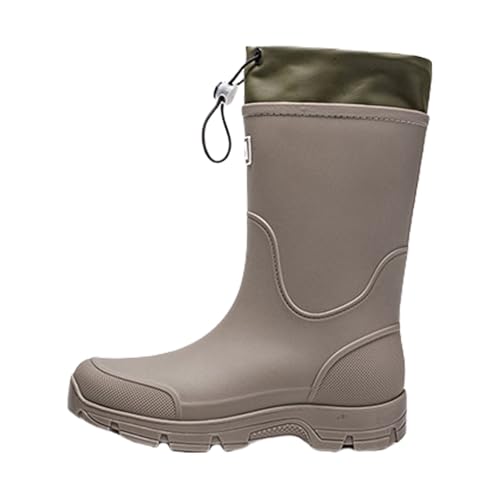 Bottes de pluie homme contre la boue : chaussures mi-mollet étanches noir