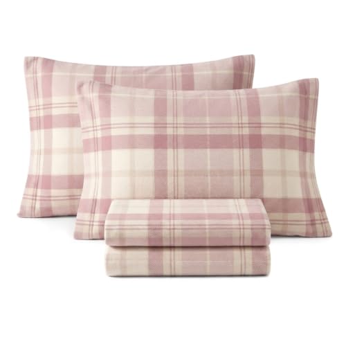 Image of Laura Ashley - King Cotton Flannel Sheet Set with Pillowcases