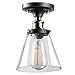 Globe Electric 65380 Jackson 1-Light Flush Mount Ceiling Light, Dark Bronze