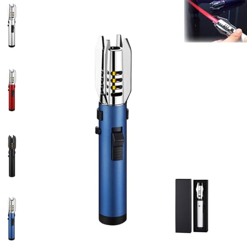 Electric Torch Lightsaber Lighters, Outdoor Windproof Straight Flamelighter, Rechargeable Grill Lighters for Campfires, Camping(Blue)