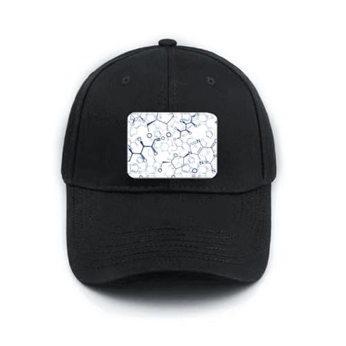 Casquette de baseball noire broderie molécule pour homme et femme look geek chic