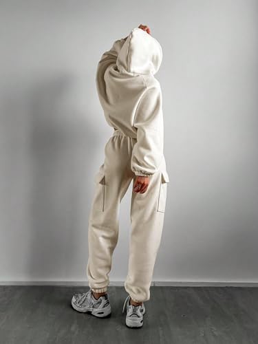 Image of KOTTY Women's Co-Ords Solid Sweatshirt With Sweatpant (White,L) KTTWINTERSET134L