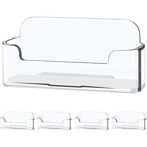 ZIPCCI 4 Pack Business Card Holder for desk - Office Clear Business Card Holder Stand,Display Plastic Business Card Stand Acrylic Business Card Holder Cover