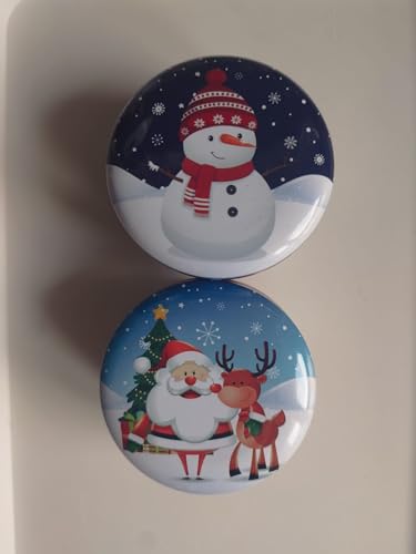 Pack Navideño de Wax Melts - 2 Latas con Figuritas Aromáticas Pintadas a Mano - Aroma a Canela y naranja Decoración y Fragancia para el Hogar