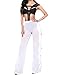 Women Sexy Perspective Ruffle Mesh Sheer Swim Pants Bikini Bottom Cover Up (S, White)