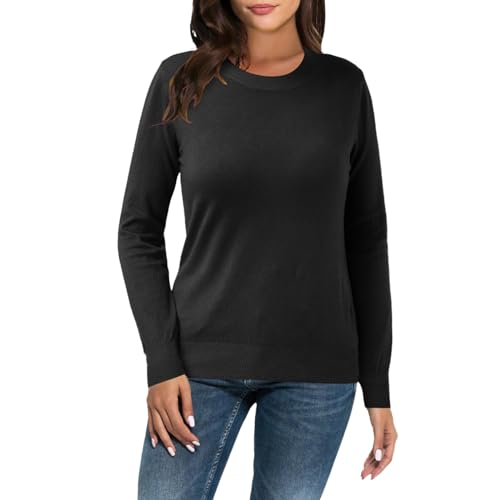 Listado de Jerséis para Mujer los 5 más buscados. 41 Genérico jerséis de Mujer Lightweight Sweater, Cuello Redondo Color sólido Manga Larga Punto Pullover Tops, Knit Womens Oversized Sweaters 2024