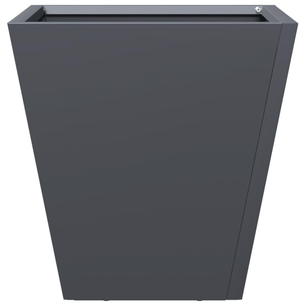 Set di 2 vasi per piante color antracite, 30 x 30 x 30 cm, robusta fioriera in acciaio per giardino, balcone e terrazza, vaso quadrato per piante ed erbe
