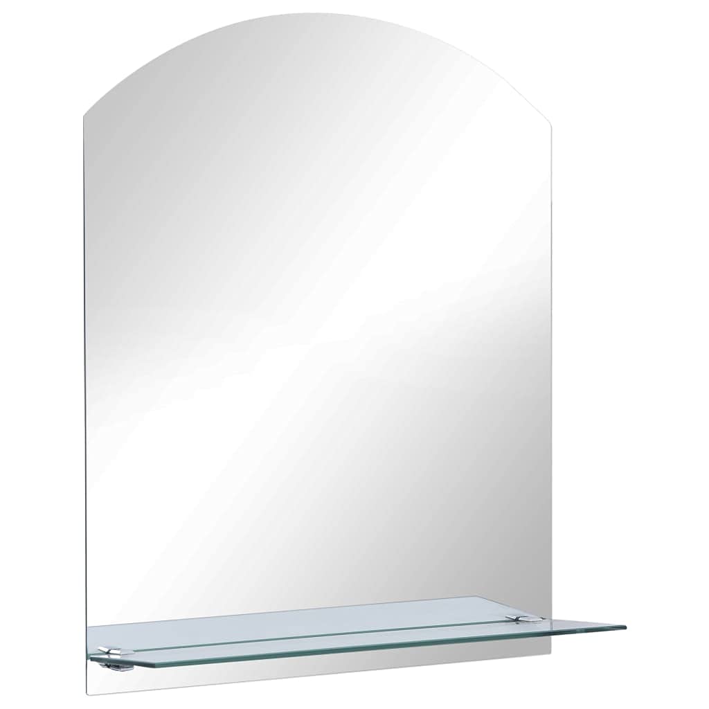 vidaXL Wall Mirror with Shelf Living Room Cosmetic Bathroom Makeup Vanity Decoration 30x50cm Tempered Glass