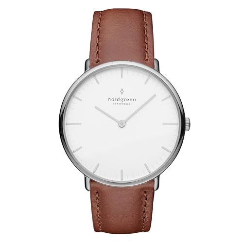 Nordgreen Native Brown Leather 40mm Silver Case Watch