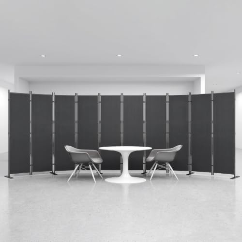 Helios&Hestia 10-Panel 6 ft Tall Indoor Folding Room Divider, Dark Grey by Helios&Hestia - Used condition - US$145.90