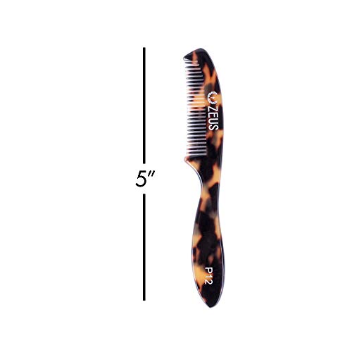 Zeus Mustache Comb Set For Men - Best Handmade Saw-Cut Pocket, Folding, And Large Moustache Comb Gift Set! (Tortoiseshell) #TOP5