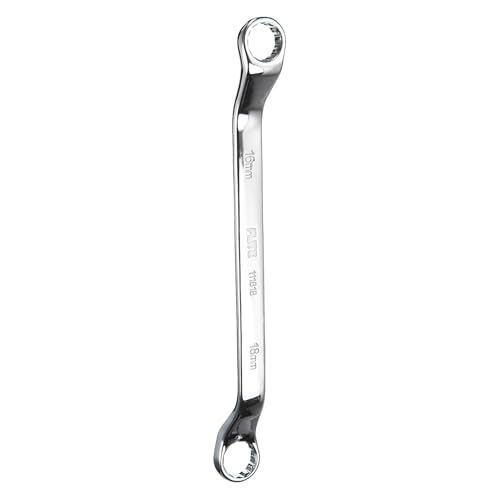Image of sourcing map 45 Degree Offset Box End Wrench 16mm x 18mm Metric 12 Point Mirror Chrome Plated CR-V Steel Double Box Wrenches Long Industrial Grade Torx Box Wrench Repair Tool