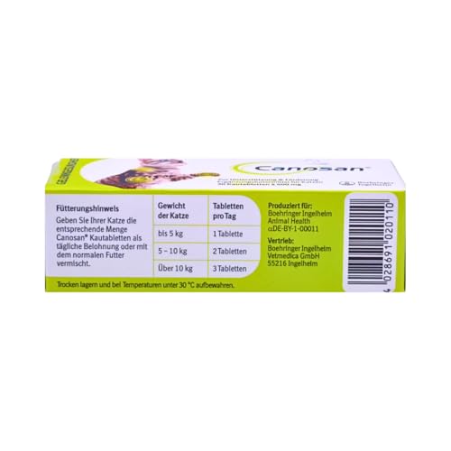 Canosan 1x 30 Kautabletten I Ergänzungsfuttermittel für Katzen I mit Gonex Grünlippmuschel-Extrakt I zur Unterstützung von Gelenken, Knorpeln, Sehnen und Bändern I Spar-Set plus Pharma Perle give-away