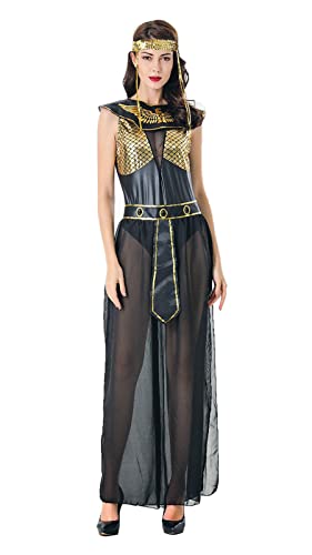 Image of Ulalaza Women's Cosplay Costume Cleopatra Greek Goddess Ancient Roman Warrior Uniform Outfit for Halloween Party