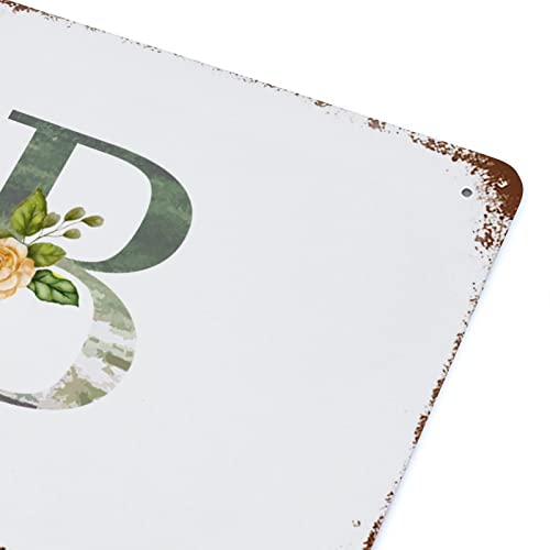 Lettre B en étain monogramme floral decoration ferme cafe pub et maison 30x45cm