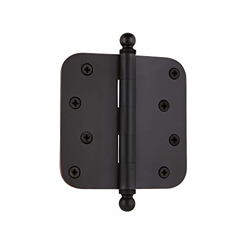 Image of Nostalgic Warehouse Ball-Tip Residential Door Hinge with Radius Corner, Oil Rubbed Bronze