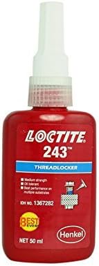 Loctite 243 X 50ml Medium Strength Oil Tolerant Threadlocker Blue Operating Temperature 55°C to +150°C - 5 Pack