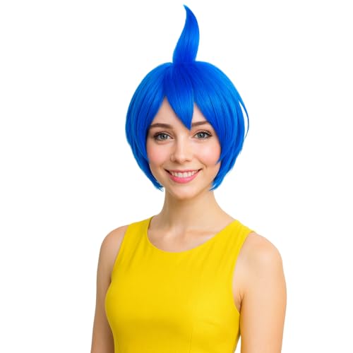 Wiggy Mermaid Short Blue Bob Wig Blue Spiky Fluffy Wig Unisex Blue Wigs