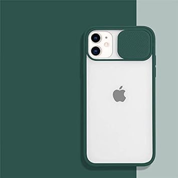 MobileZon Camera Shutter Slide Cover Protector Design Smoke Back Case (iPhone 12, Green)
