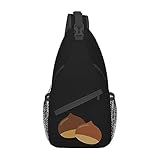 [ESISAMT] 秋の味覚 クリ ボディーバッグ 軽量 ショルダーバッグ 斜めがけ 左右肩掛け可能 大容量 メンズ レディース 登山 旅行 スポーツ 日常 アニメ グッズ キャラクター 人気 おしゃれ プレゼント Jn19