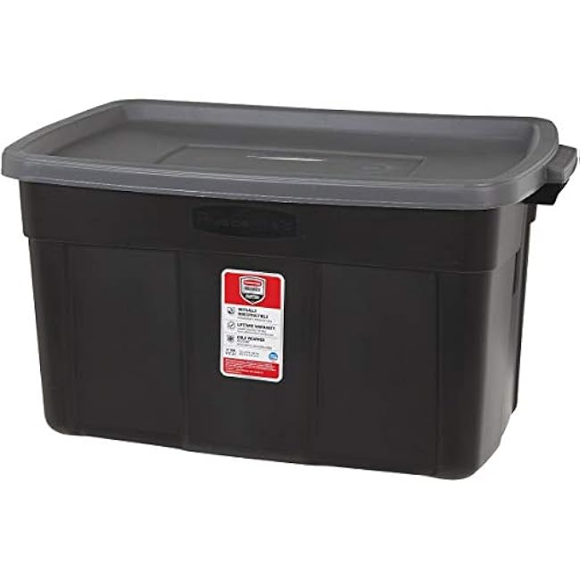 United Solutions RMRT310006 Tote, 31 Gallon, Black with Gray