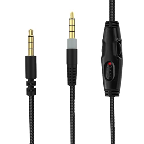 Toxaoii Ersatz-Audiokabel für HyperX Cloud Alpha, Cloud Mix, Cloud Flight Kopfhörer, für Logitech G633, G933 Gaming-Headsets, 3,5-mm-Audiokabel mit Stummschaltung und Lautstärkeregler (kein Mikrofon