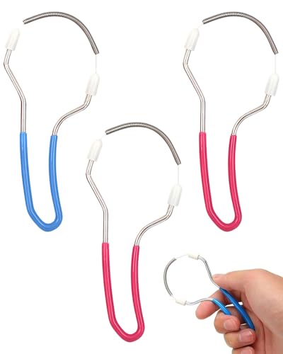 JUKOTA 3 Pièce Cheveux du Visage Épilateur, Inoxydable Printemps Épilation de Poils Faciaux Manuel Outil, Manuel Rouleau de Cheveux Visage, Printemps Épilation de Poils Faciaux,Rose et bleu