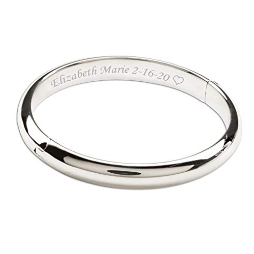 Personalized Sterling Silver Baby Bangle Bracelet Gift for Child,...